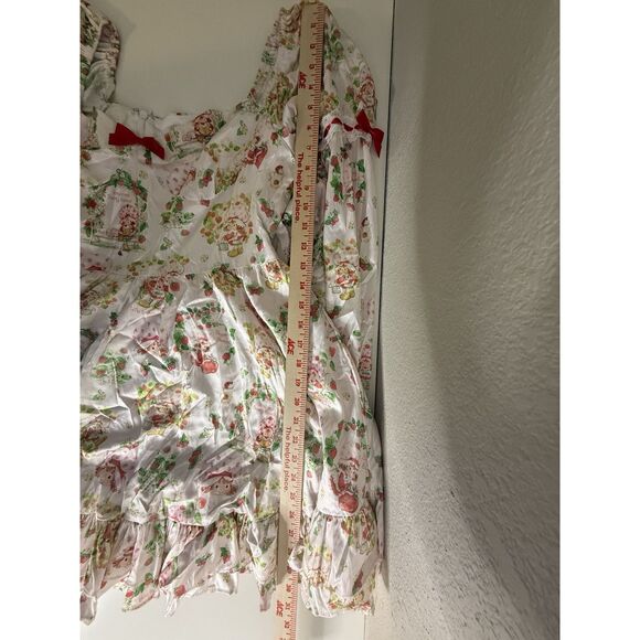 Dolls Kill Strawberry Shortcake Dress White Pink Satin Lace Mini Ruffle Sz XL - Picture 12 of 12